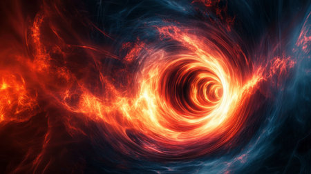 Explore a mesmerizing cosmic vortex of swirling energy and vivid light in this captivating digital artwork, evoking mystery and wonder in deep space.の素材