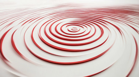This image features an abstract design with red and white spiral patterns, creating a captivating visual effect that showcases motion and elegance in a modern style.の素材