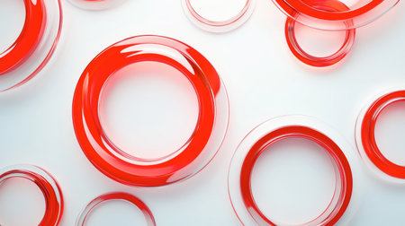An intriguing abstract design featuring red circles on a light background, showcasing smooth lines and modern aesthetics. Ideal for creative projects.の素材