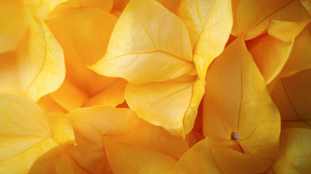 An artistic close-up of vibrant yellow leaves creates a warm and inviting background. The soft lighting enhances the delicate textures, perfect for nature-themed projects.の素材