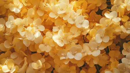 A beautiful close-up of vibrant yellow flowers in full bloom. The delicate petals create a stunning visual, ideal for natural and floral-themed projects.の素材