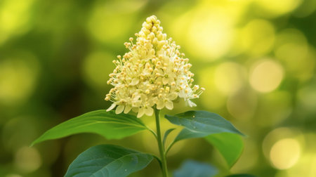 A stunning close-up of a delicate white flower blooming amidst a soft green background, highlighting the serene beauty of nature and the intricacy of its petals.の素材