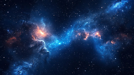 A captivating deep space scene showcasing vibrant nebulae and countless stars against a dark backdrop, evoking feelings of wonder and exploration in the cosmic realm.の素材