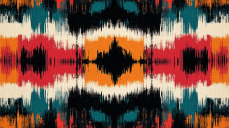 Bold and vibrant abstract pattern featuring a striking blend of colors and textures, perfect for creative projects, fabric designs, and artistic inspiration.の素材