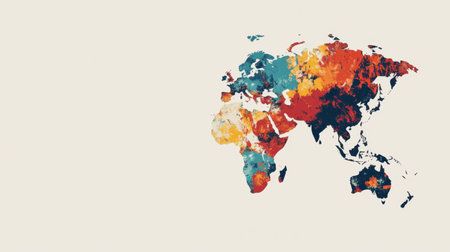 Stylized world map in a spherical shape, Earth globe vector with a white backdrop.の素材