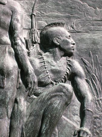 Statue of a Native American Indian.の写真素材