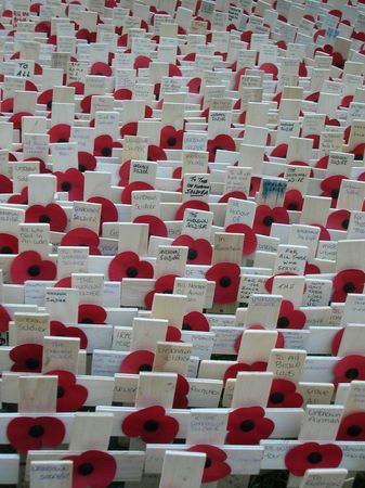 Memorial outside London's Westminster Abbey for Remembrance Day.