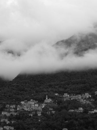 Village along Lake Como, Italy.の写真素材