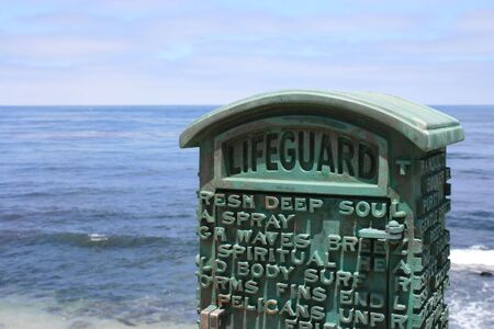 Lifeguard call box in La Jolla, California