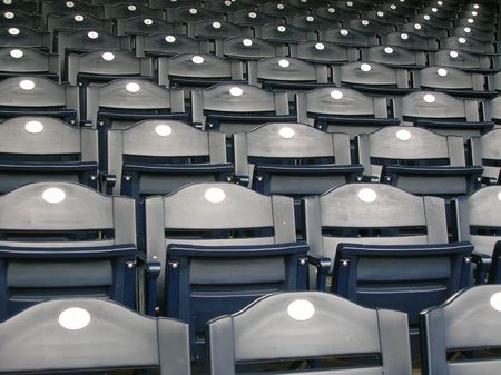 Empty blue seats