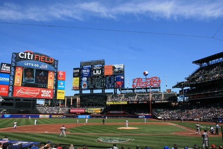 New York City, USA - April 8, 2012 - Major League Baseball game a Citi Field.