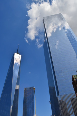 New York City, USA - August 23, 2014 - World Trade Center Towers One and Four.のeditorial素材