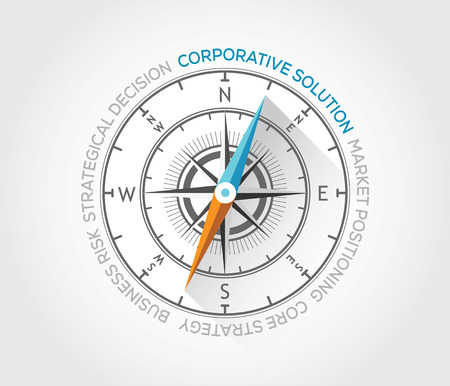 Vector compass about corporative solutionsのイラスト素材