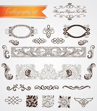 Set of real vintage baroque frames and frillsのイラスト素材