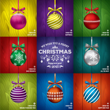 Colored christmas templatesのイラスト素材