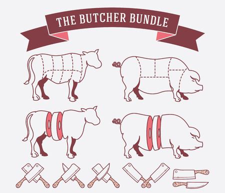 Vector quality beef badges and labels for any useのイラスト素材