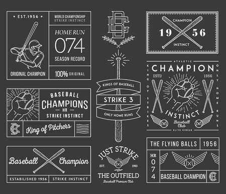 Vector Baseball badges and iconsのイラスト素材