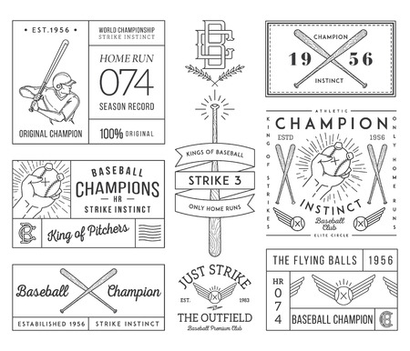 Vector Baseball badges and iconsのイラスト素材