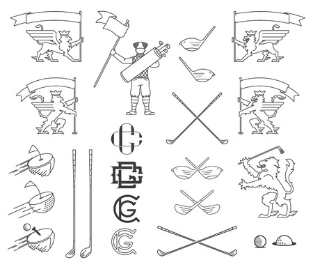 Vector golf bundle for any useのイラスト素材