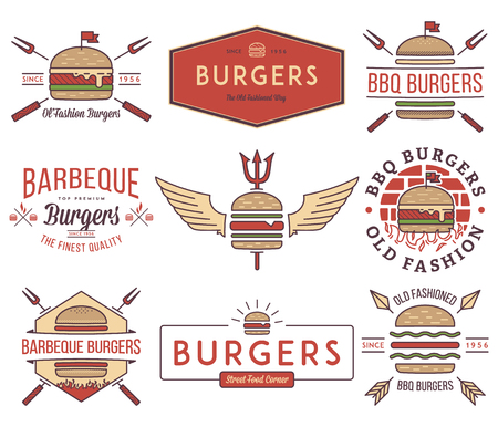 fast food badges and icons for any useのイラスト素材