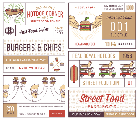 fast food badges and icons for any useのイラスト素材