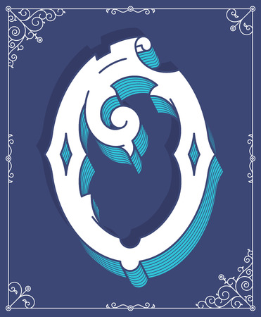 It's a colored vector illustration depicting a modern style letter O のイラスト素材