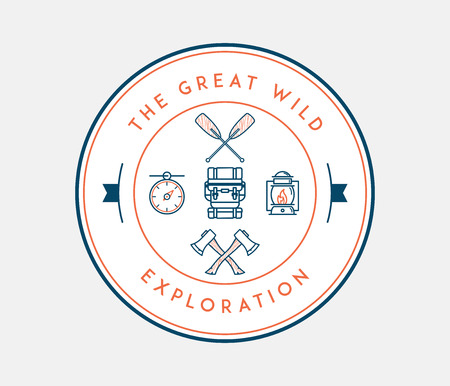The great wild exploration is a vector illustration about discovering and exploringのイラスト素材