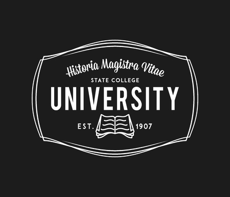 Historia Magistra Vine white on black is a vector illustration about studying and learningのイラスト素材