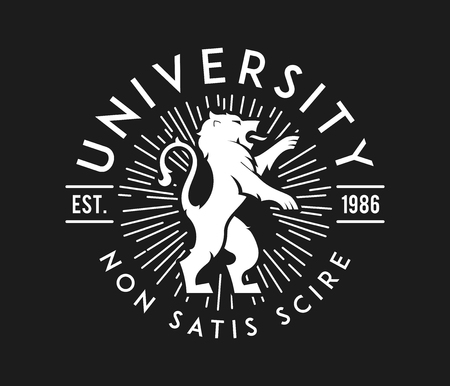 University non satis scire white on black is a vector illustration about studying and learningのイラスト素材