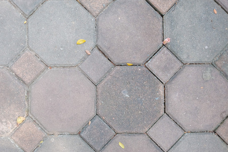 Close up abstract brick cement block concrete pavement floor pattern wall background textureの写真素材