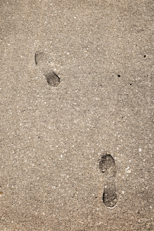 Footprints on cementの写真素材