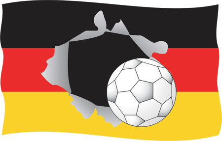 German flag with footballのイラスト素材