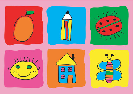 Childish pattern.Vector.Add your textのイラスト素材