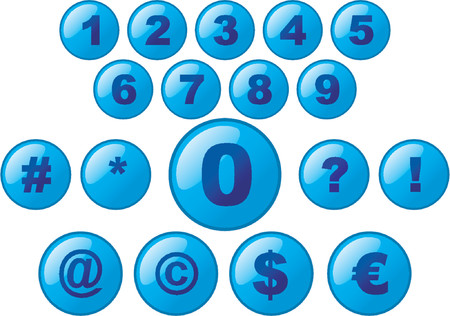 Vectorial glass buttons with numbersのイラスト素材