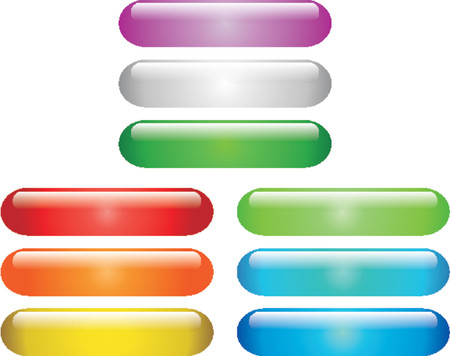 Vectorial glass buttons with different colorsのイラスト素材