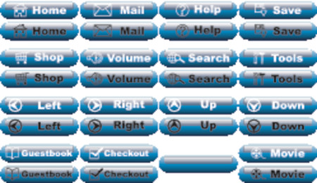 Vectorial glass buttons with different kind of web symbolsのイラスト素材