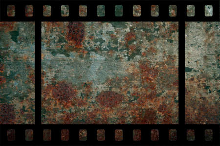 Photographic film with rusty backgroundの写真素材