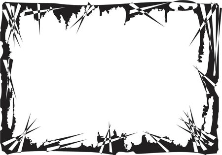 Grunge frame over white_All white parts are transparentのイラスト素材