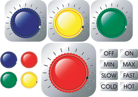 Vectorial glass and jagged buttons with different kind of applicationsのイラスト素材