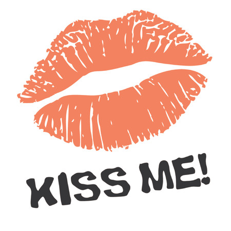 Lips or red lipstick mark (white areas on the lips are transparent over any background)のイラスト素材