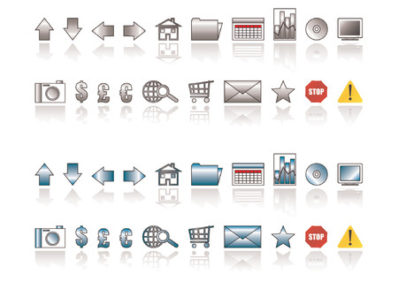 Two sets of web icons with different colors. You can change colors easilyのイラスト素材