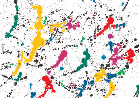 Simulation of Ink spots with different colorsのイラスト素材