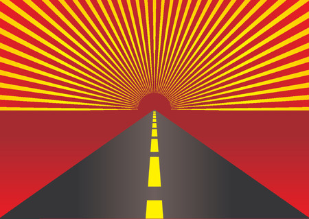 Empty highway with abstract pattern in the horizonのイラスト素材