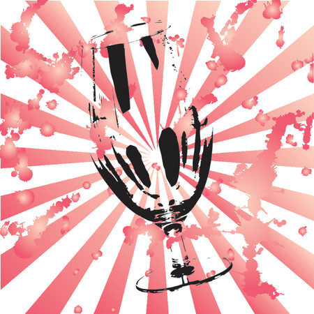 Glass shape over striped abstract backgroundのイラスト素材