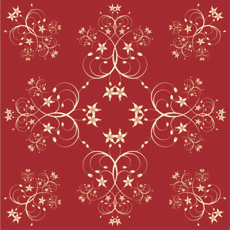 Floral vintage wallpaper pattern with two colorsのイラスト素材