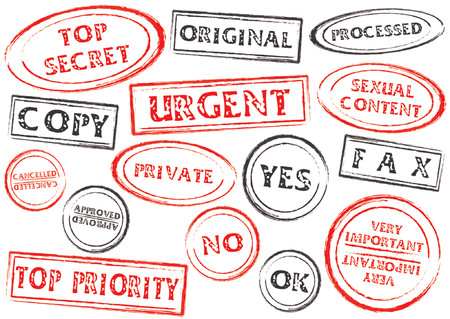 Post and office marks over white backgroundのイラスト素材