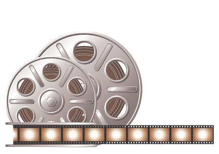 Film reel over white backgroundのイラスト素材