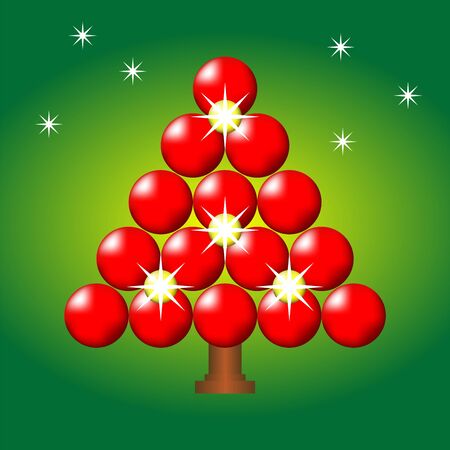 Christmas tree over gradient backgroundのイラスト素材