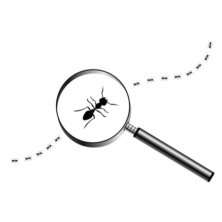 Magnifying glass with marching ants over white backgroundのイラスト素材