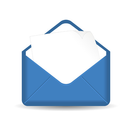 Opened envelope with blank sheet over white backgroundのイラスト素材